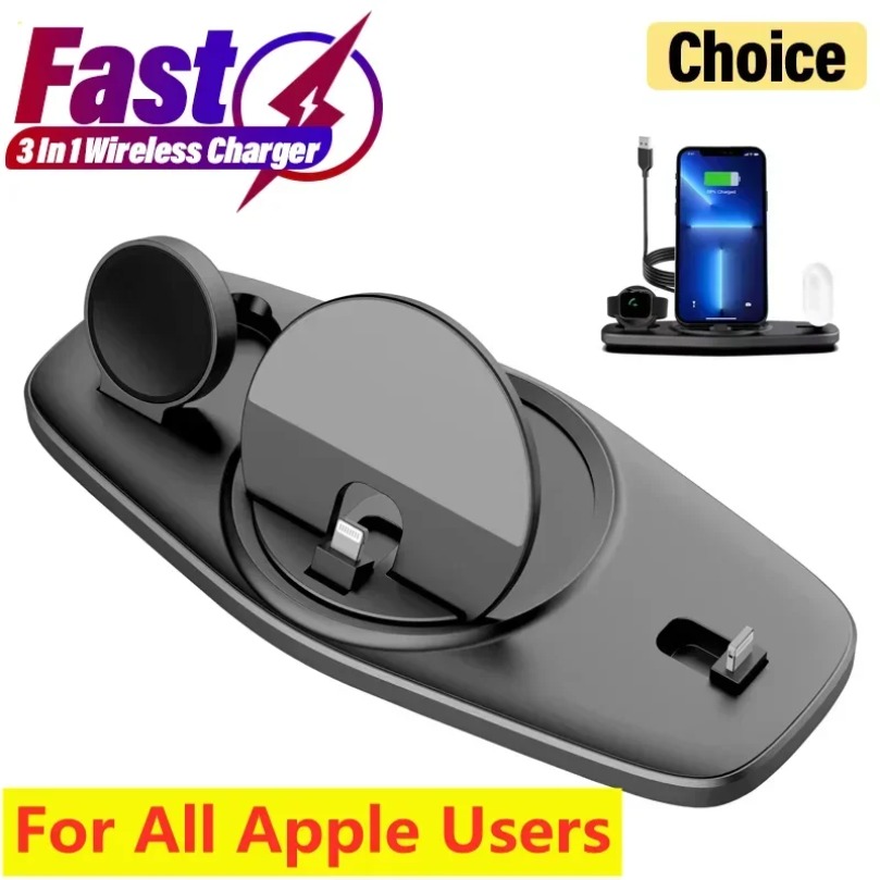 Smartwatch X12 - 3-in-1 Snelle Draadloze Oplaadstation Telefoonopladers Houder