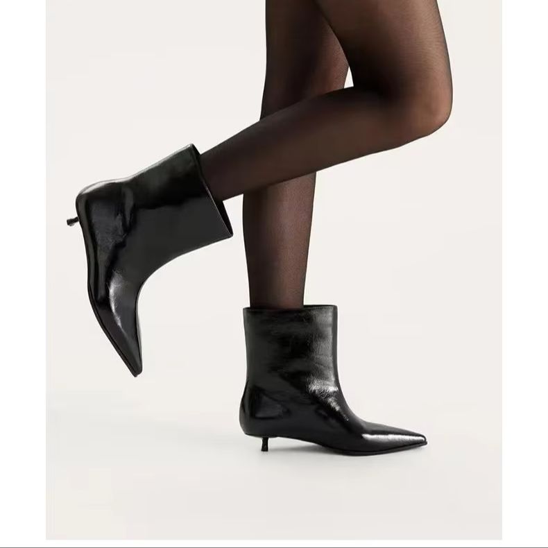 Leather Classic Strap - Nieuwe herfst-winter dames zwarte glanzende leren