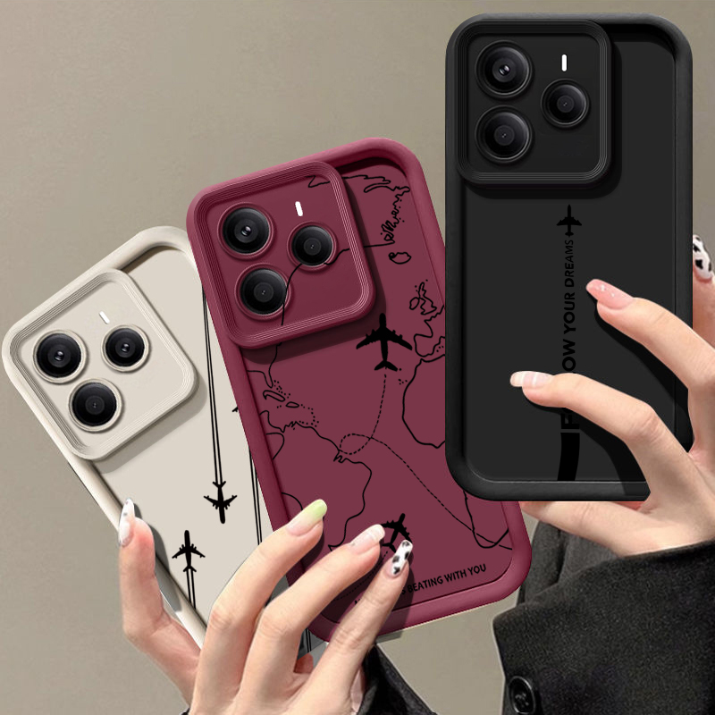 Xiaomi Redmi Note 13 - Telefoonhoesje van TPU met vliegroute-patroon voor